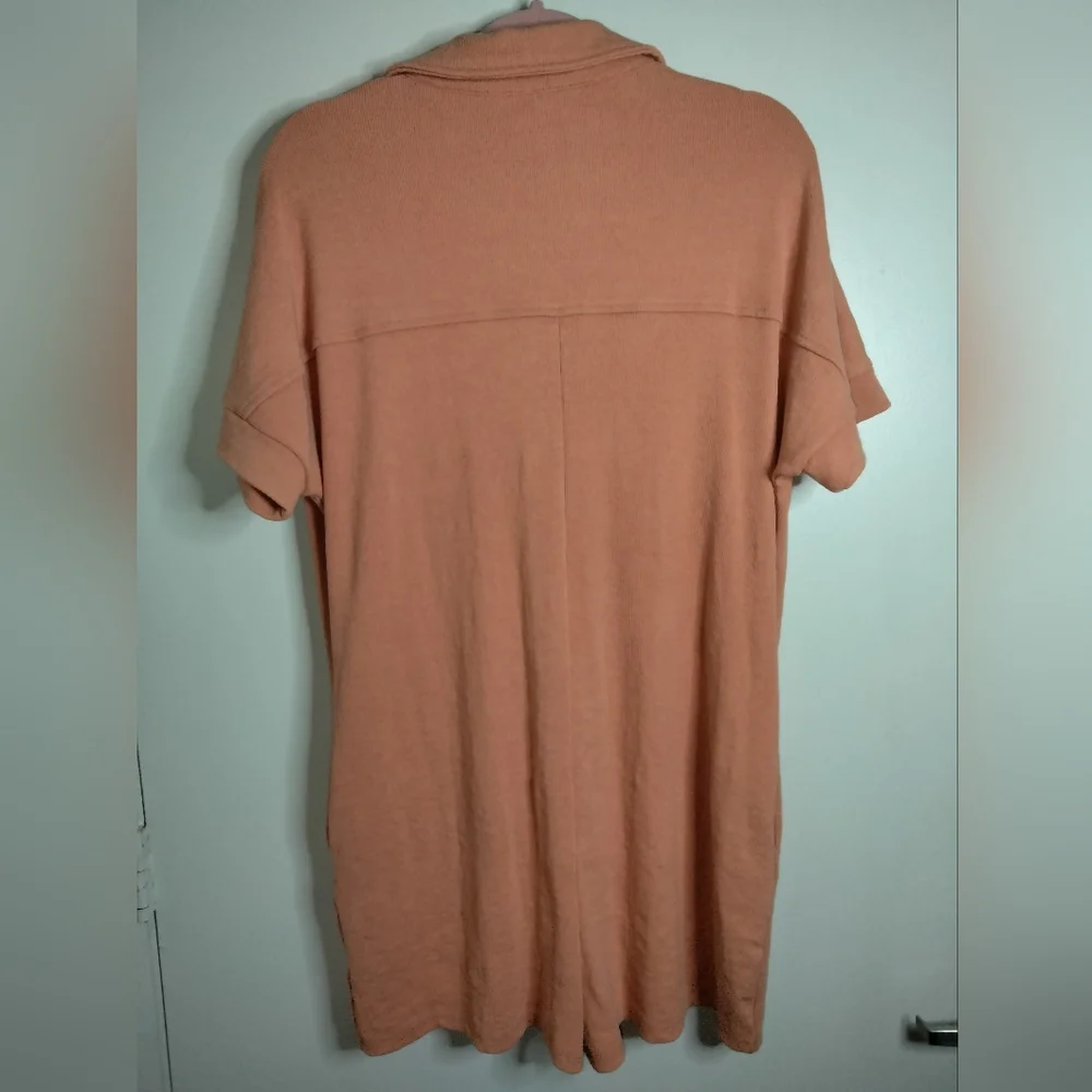 Heyson (Size M) Orange Stretch Ribbed SS Button Down Front Romper (NEW-NWT) - Picture 11 of 14